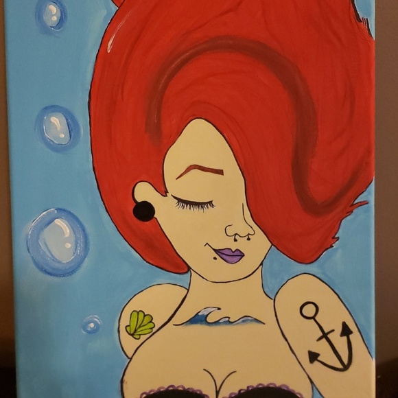 Little mermaid canvas painting